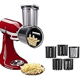 Slicer/Shredder Attachment Compatible with KitchenAid Stand Mixers 5 Blade Stainless Steel Food Processor with Detachable Bla