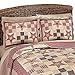 Collections Etc Country Star Checkered Floral Patchwork Quilted Pillow Sham (35564), Burgundy