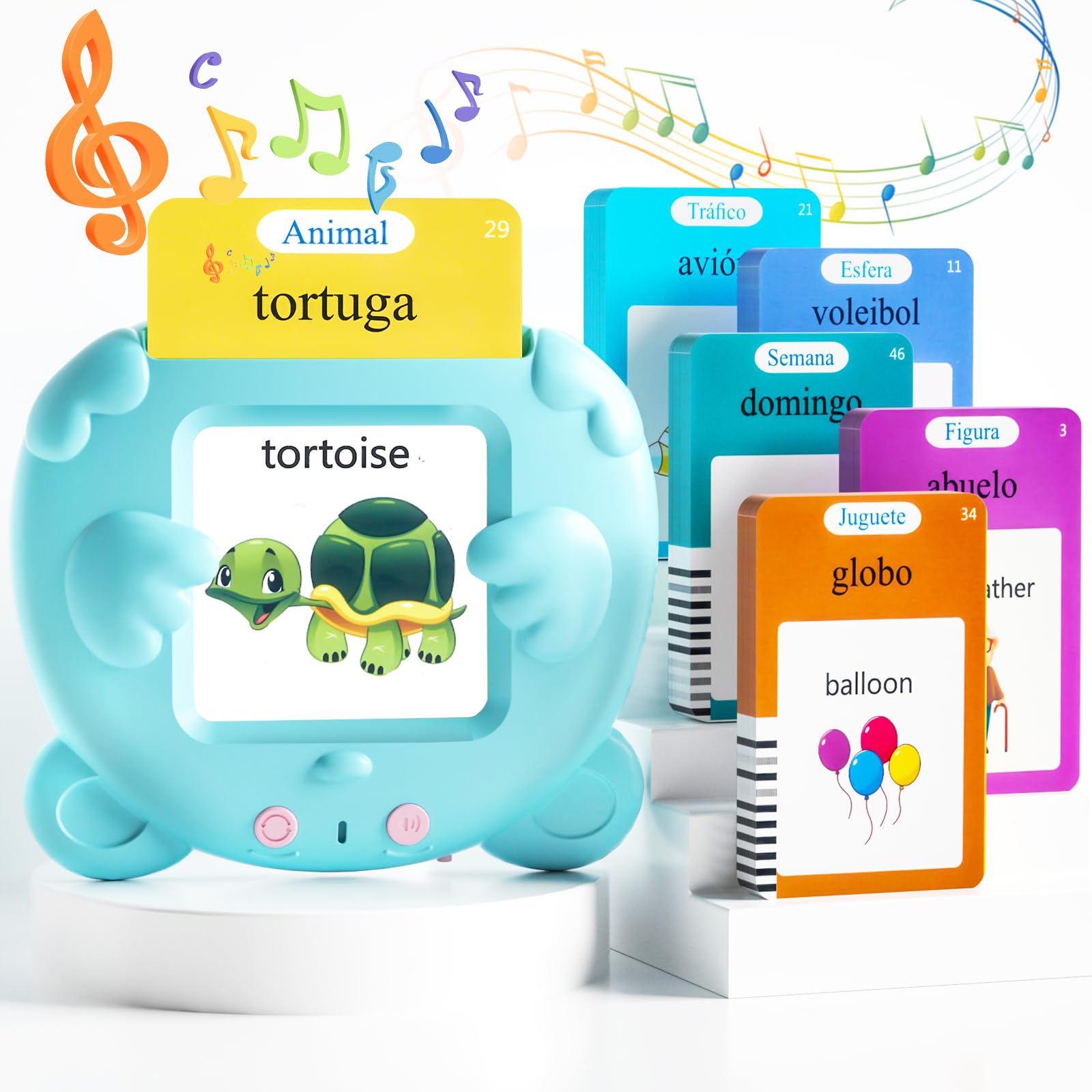 Photo 1 of Spanish & English Talking Flash Cards for Toddlers 1-3 Years Old, 510 Sight Words Bilingual Learning Toys for Children, Autism Pocket Speech Therapy Toys, Española Vocabulary Educational Flashcards