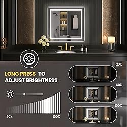 LOAAO 30"X30" LED Mirror for Bathroom, Lighted
