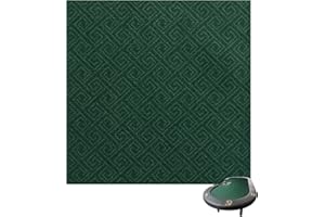 Luckin Sports 108 X 56 inch Tabletop Professional Casino Felt Layout for Texas Hold'em Poker and Blackjack. 100% Fabric, Waterproof and Stain Resistant, Washable and Ironable. (Square Lines Green)