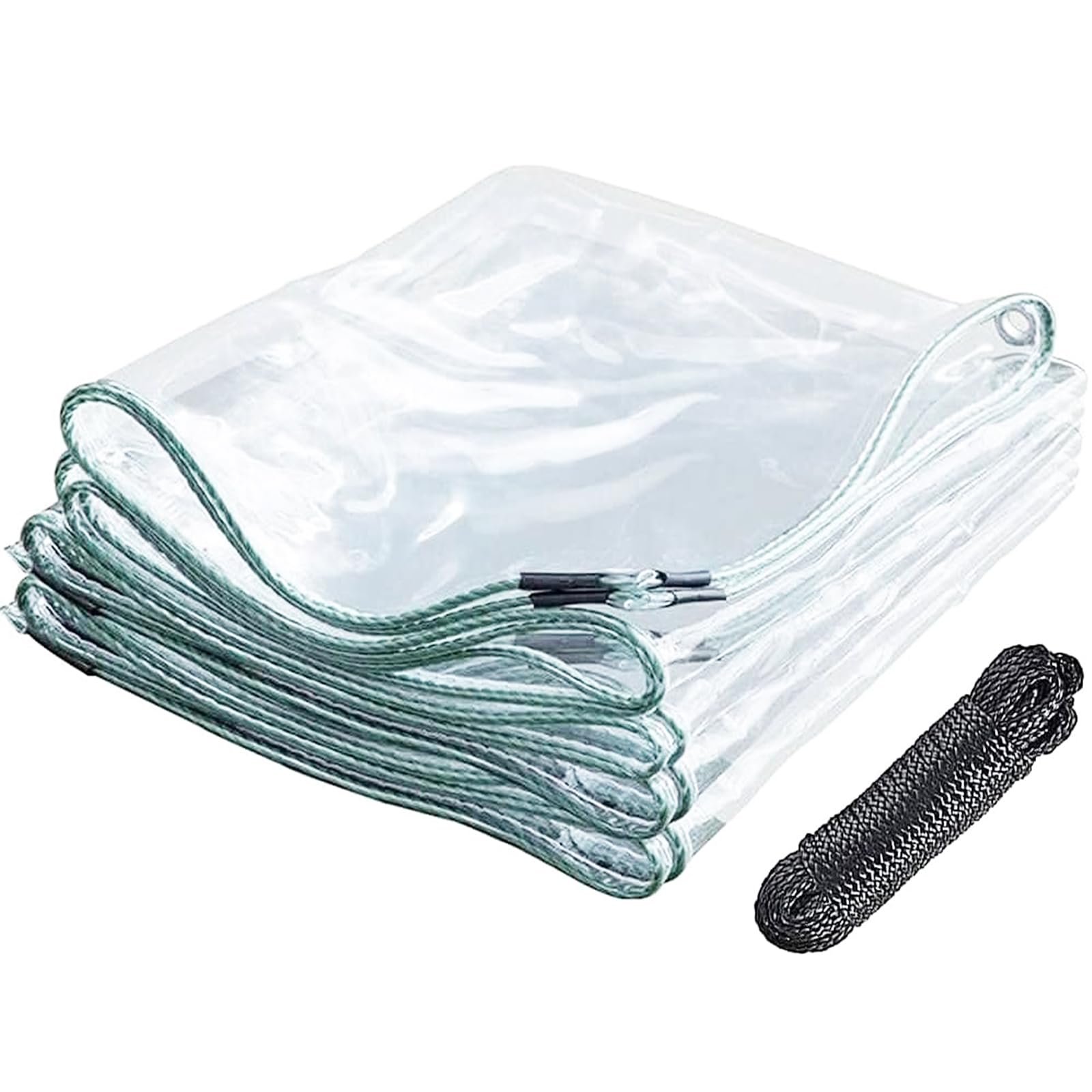 Clear Tarpaulin Waterproof Heavy Duty Transparent Tarp Sheet Camping Outdoor PVC Plastic Tarpaulins Ground Sheet Gazebo Cover - 420g/m² - 0.3mm Thick Windproof (2x3m)