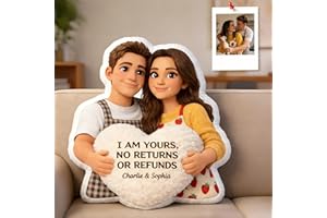 Custom Cartoon Photo Pillow, Personalized Heart-Shaped Cushion with Picture, Cute Personalized 3D Double-Sided Photo Plush Do