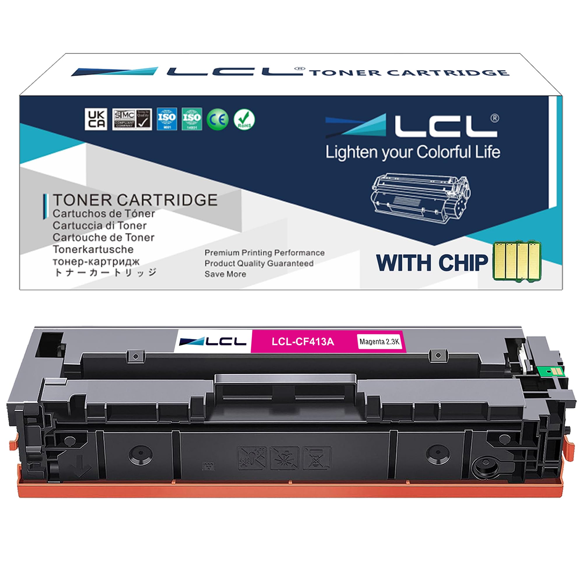 LCL 410A CF413A (1-pack Yellow) Toner Cartridge Replacement for HP Color LaserJet Pro MFP M477fnw M477fdn M477fdnw M452dn M452dw M452nw M377dw