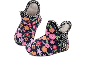 LeIsfIt Toddler Slippers Boys Girls Cozy Warm House Shoes Kids Non-slip Winter Slipper Booties Slip on Plush Lining Sock Slippers