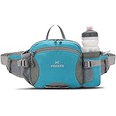 Peicees Hiking Fanny Pack Large Waist Bag for Men Women with Bottle Holder Water Resistant Lumbar Pack for Hiking Camping Fishing Outdoor (Bottle Not Included)