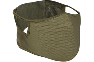 Qavctw Tactical Shooting Mask - Foldable Airsoft Silicone Half Face Mesh Mask with Ear Protection