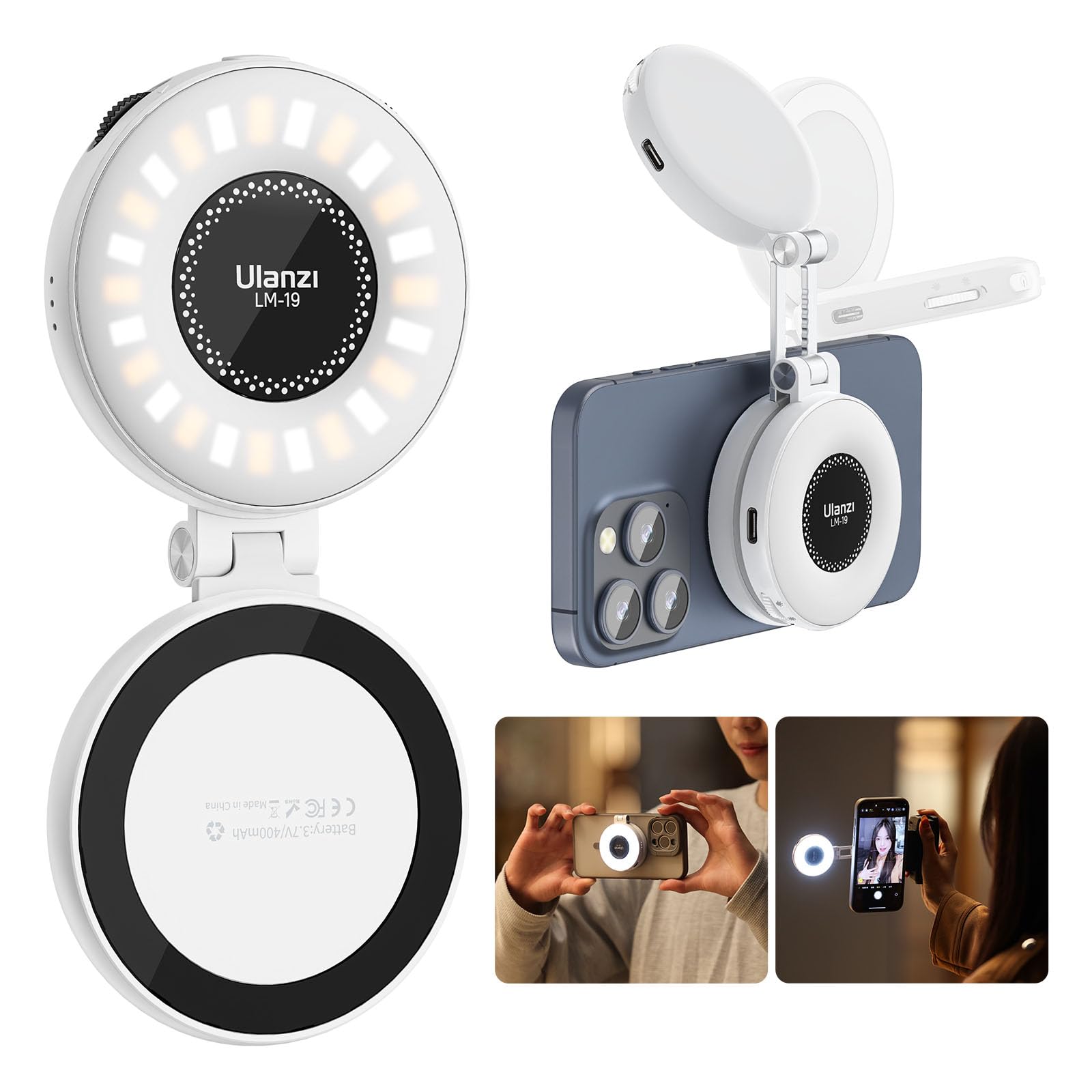 Ulanzi リングライト 自撮りライト MagSafe対応 撮影用ライト マグセーフ ライト3...