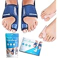 Sports Laboratory Bunion Corrector for Women and Men | Toe Correctors | Toe Separators | Toe Straighteners | Set: 2x Bunion Splints, 2x Big Toe Straighteners, 1x Bunion Relief Guide (Blue)