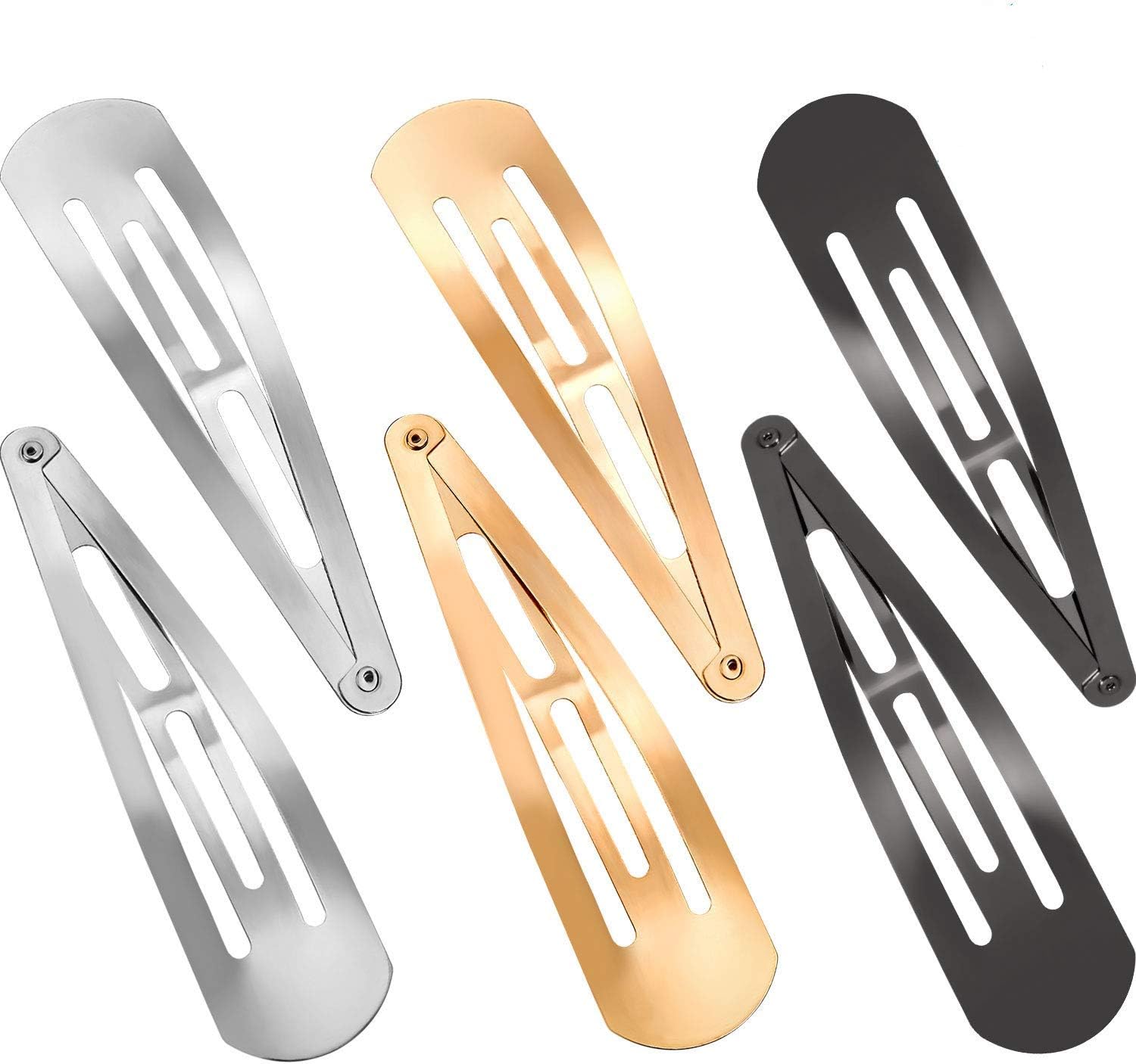 GiWuh 30 Pieces 3.1 Inch Hair Barrettes, Large Metal Snap Hair Clips