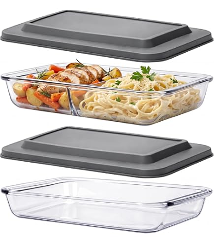 Amazon.com: 5 Piece Oval Take and Bake Set - 2 Glass Casseroles, 2