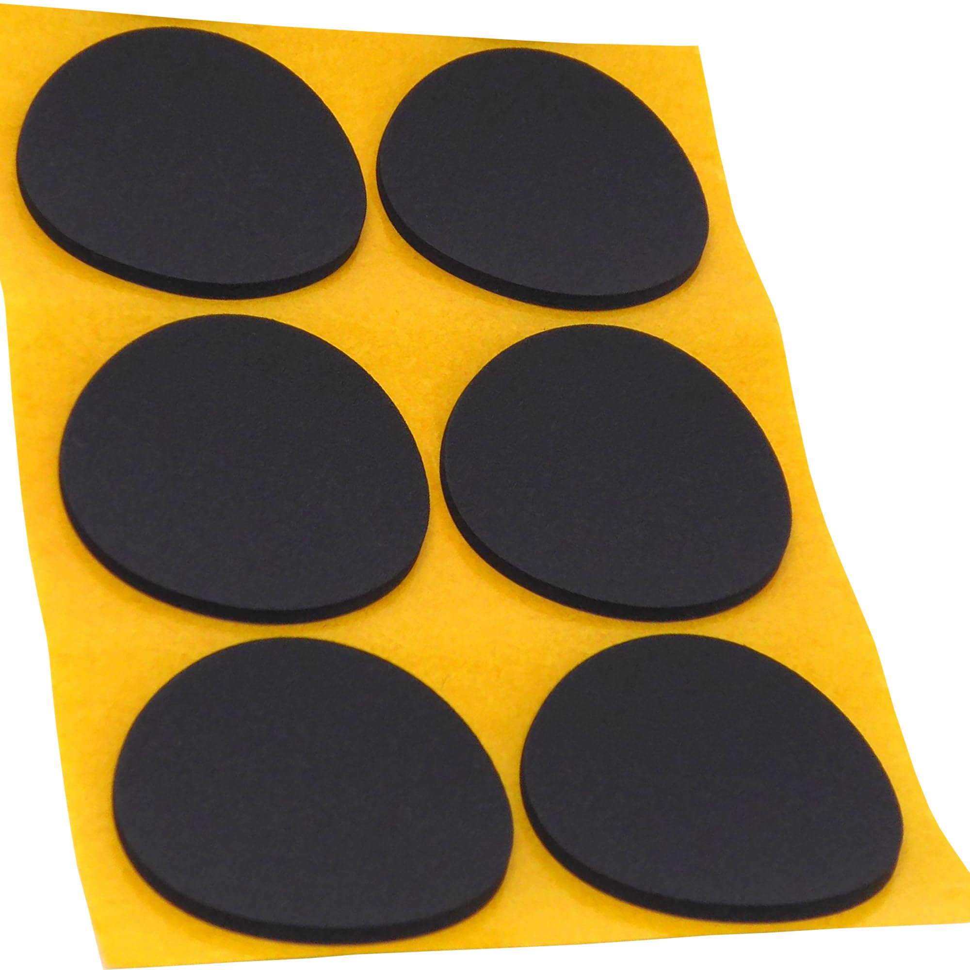 Adsamm® / 6 x self-adhesive anti-slip pads made of EPDM cellular rubber/ø 2.76'' (ø 70 mm) / Black/round / 0.098'' (2.5 mm) thick anti-slip glides