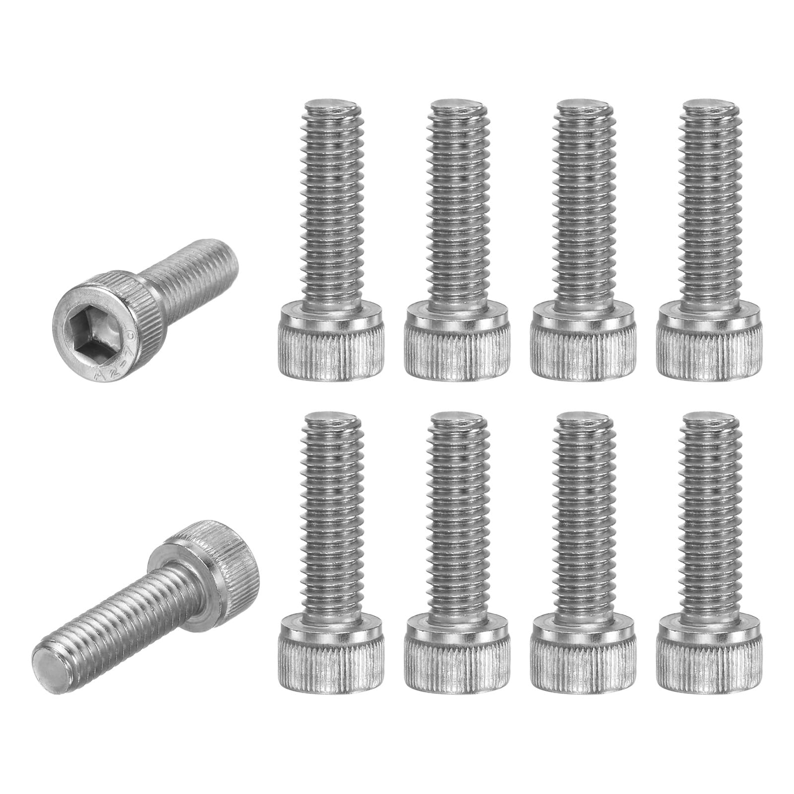 M METERXITY 10-Pack Socket Head Cap Screws Bolts M6x18mm 1mm Pitch Button Head Socket Screws 304 Stainless Steel Hex Socket Bolts [Silver]