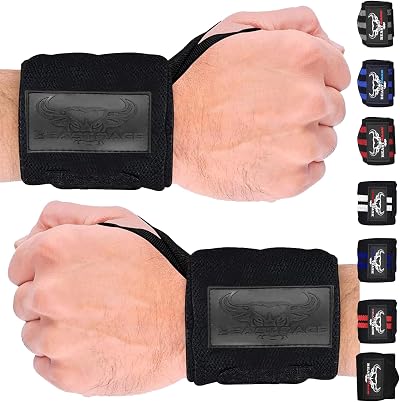 BEAST RAGE 18 inch Wrist Wraps Heavy Duty Thumb Loop Gym Support