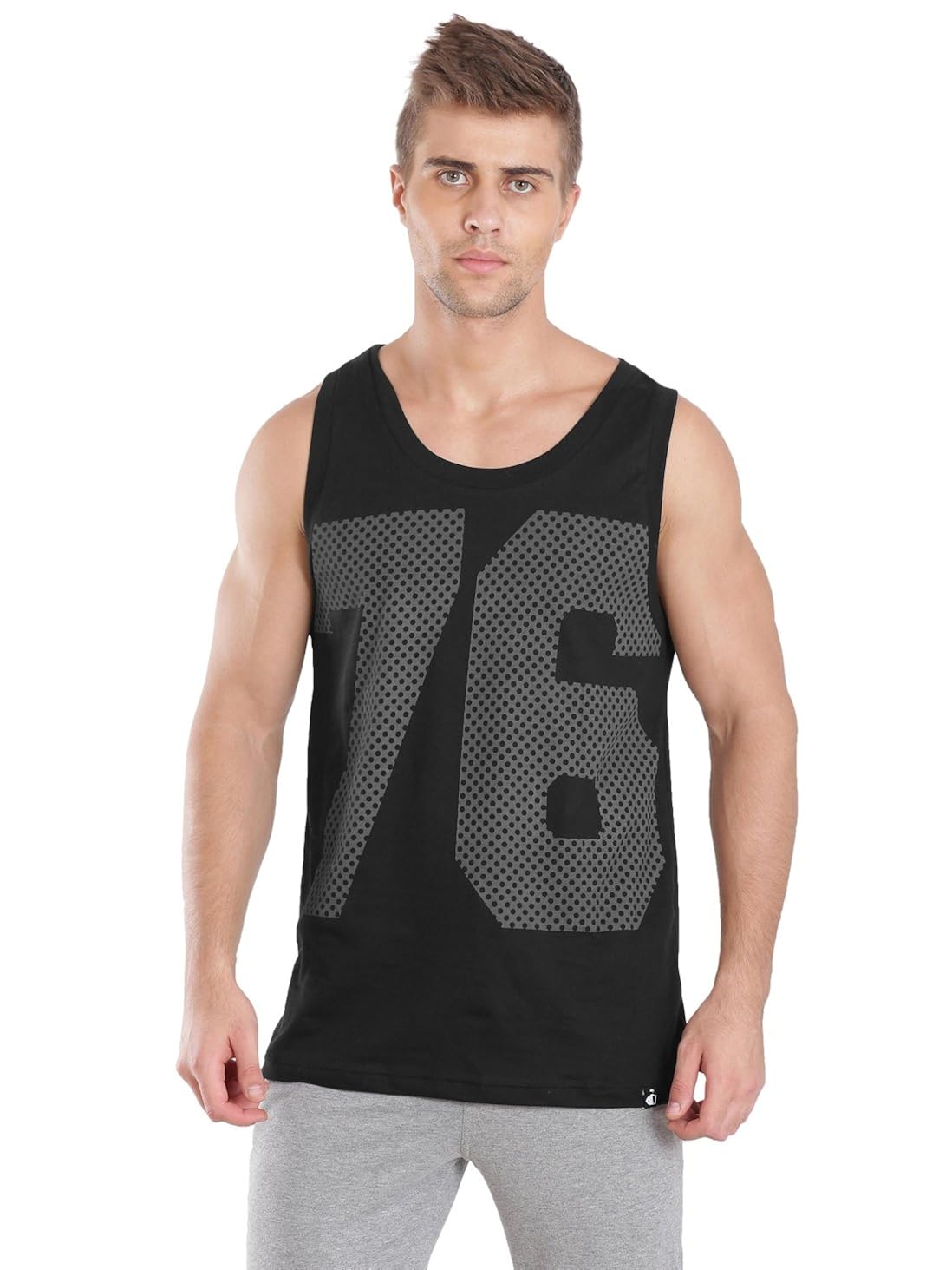jockey men black tank top