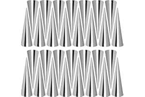 Non-stick Cream Cannoli Tubes, FantasyDay 30 Pcs Stainless Steel Baking Cones Pastry Roll Horn Croissant Mold Cannoli Shells - Pastry Baking Set for Christmas Cake Anniversary Party