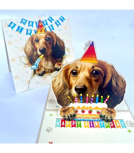 Weenie Dog Gifts Dachshund - Sausage Dog Happy Birthday Greeting Card ...
