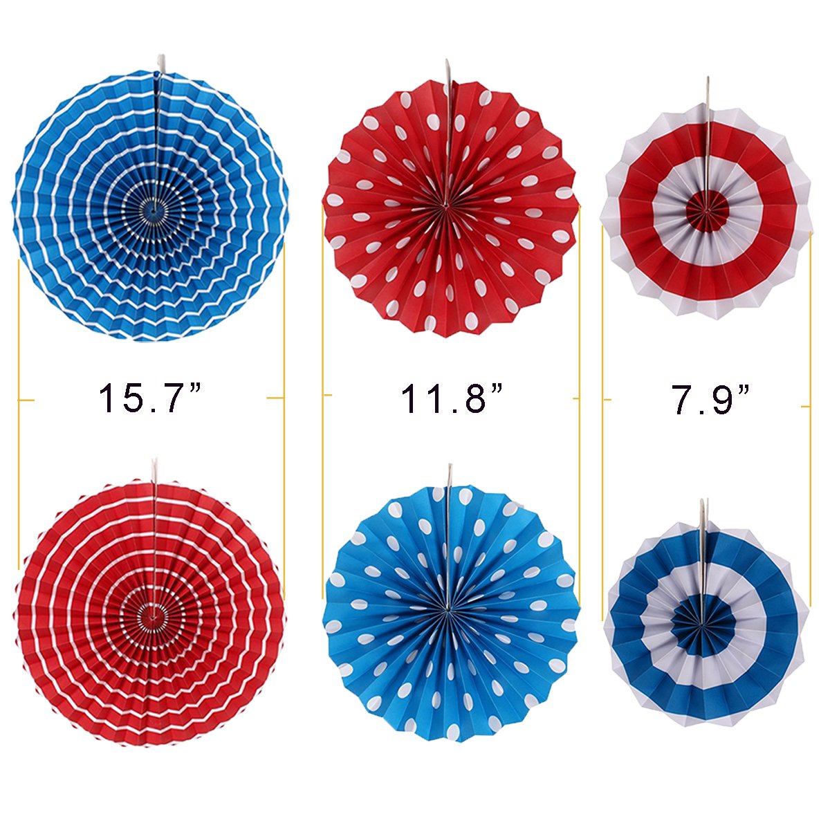 Paper Fan Decoration Set of 12 for Wedding Birthday And Various Parties Colorful Fan Party Decor