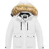 Pursky Girl's Waterproof Ski Jacket Kids Winter Snow Coats Fleece Raincoat Parka