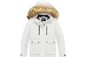 Pursky Girl's Waterproof Ski Jacket Kids Winter Snow Coats Fleece Raincoat Parka