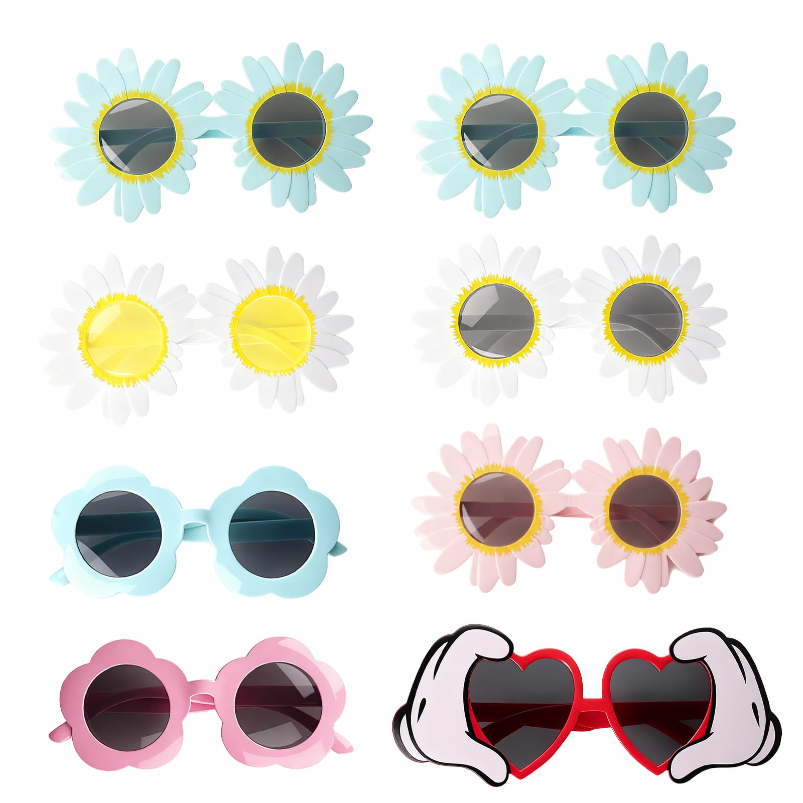 Party Glasses Funny Glasses Christmas Novelty Party Sunglasses Party Accessories Different Shapes Beach Party Decorations for Childen & Adults Luau Party Supplies Photo Prop Supplies (colorful-4)