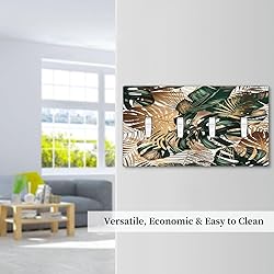 Green Tropical Leaves Gold Palm Leaf Botanical Quad