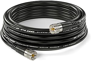 G-PLUG 30ft RG8X Coaxial Cable - 50 Ohm, Pure Copper - CB Coaxial Cable UHF Set with Ultra-Durable, Flexible PVC Jacket - Wat