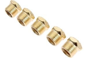 Mtsooning 5PCS 3/8" Brass Muffler, Pneumatic Air Vent Silencer, Hex Sintered Filter Male Thread NPT Fitting Noise Reducer Connector