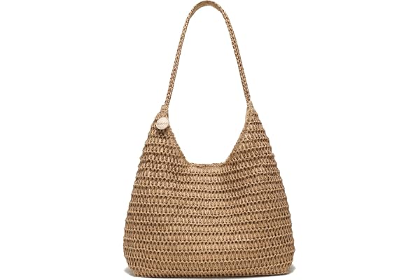 SUANNI Straw Bags for Women, Summer Woven Tote Bag, Beach Shoulder Bag, Hobo Handbag for Vacation, Travel Casual Purse