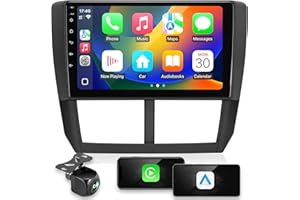 Crownyu for Subaru Forester Impreza WRX 2008-2012 Radio Compatible with Wirelessly Carplay Android Auto Upgrade Car Stereo Bluetooth Navigation Touchscreen GPS FM Media Player Backup Camera Head Unit