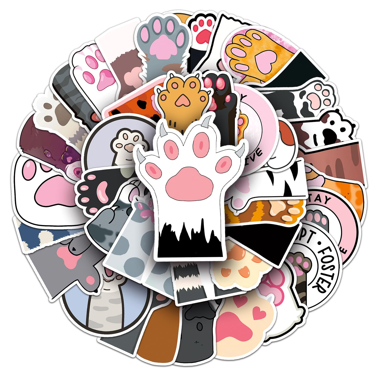 Cat's Claw Stickers for Laptop (50 PCS),Gift for Children Teens Adults Girl Boys,Waterproof Stickers for Water Bottle,Claw Vinyl Stickers for Scrapbook,Skateboard,Bike,Phone,Dairy