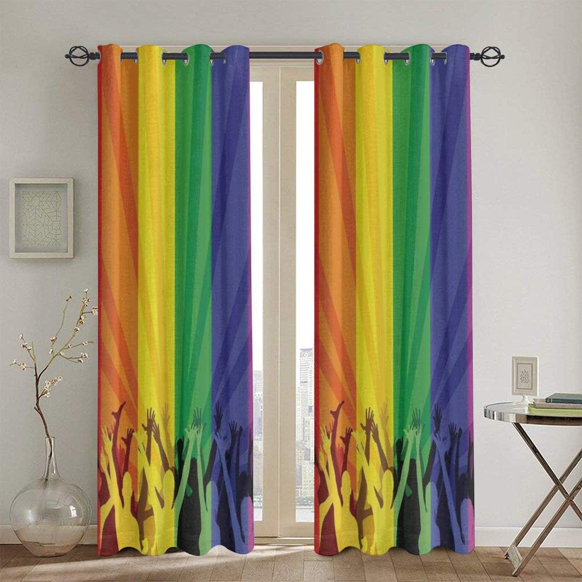LISUMAL Blackout Curtains 116x183cm,Pride Drations People Celebrating