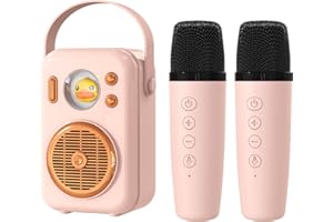 Birthday Present Idea, DOSS Mini Karaoke Machine with 2 Microphones, 4 Magic Sound Effects, Cute Present for Minors Age 4, 5, 6, 7, 8, 9, 10, 12+ Family Home Party