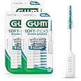GUM Soft-Picks Wider Space, Easy to Use Dental Picks for Teeth Cleaning and Gum Health, with Convenient Carry Case, Dentist Recommended Dental Floss Picks, 50ct (6pk)