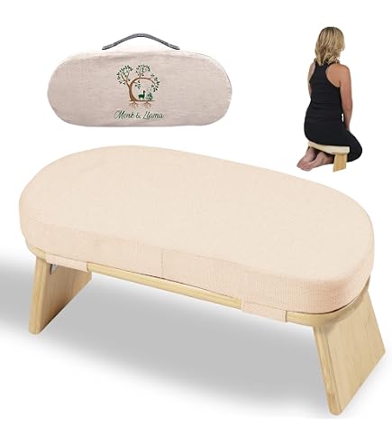 Banco De Meditación De Madera, Taburete De Rodillas Portátil Y Antideslizante Para Yoga, Oración Y Viaje