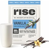 Rise Grass-Fed Whey Protein Powder - Vanilla | 25g Protein No Artificial Flavors, Colors, or Preservatives - Sugar Free, Gluten-Free, Soy Free (Single Serving, 1 Pack)