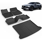 VOUKIY All Weather Car Floor Mats & Cargo Liner Set Fit for Mazda CX-30 (Only FWD) 2020-2024 2025 Floor Liners Trunk Liner CX 30 Cargo Mat Accessories Black