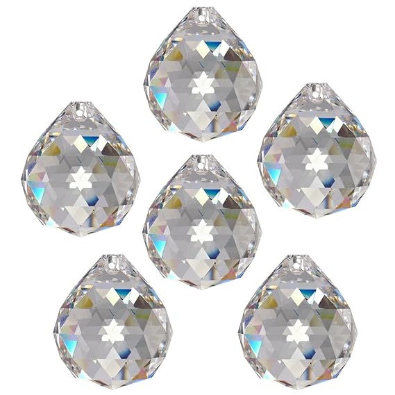 6x Regenbogenkristall Kugel Ø 30mm Crystal 30% PbO ~ Kronleuchter Lüster Feng Shui