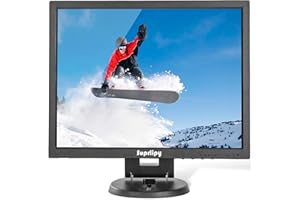 Suprlipy 14 Inch TFT LCD Security CCTV Monitor 1024x768 4:3 Resolution Color Display Screen with HDMI/VGA/BNC/AV Earphone Input Built-in Dual Speakers for Surveillance Camera DVR PC