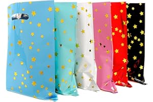ZGORENDZ 48 Pack Party Favor Bags Cute Star Goodie Bags for Kids Birthday, Plastic Party Gift Bag Bulk for Baby Shower, Wedding, Thanksgiving, Christmas, New Years