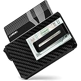 iwantit Pop Up Wallet for Men, Slim Minimalist Credit Card Holder with Money Clip - Man Metal Aluminum Wallet RFID Blocking, Smart Tactical Wallet for Men, Gift for Men (Carbon)