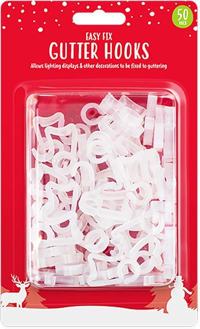 Gems 50 Pcs Heavy Duty Christmas Gutter Hooks Outdoor Indoor Fairy String LED