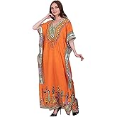 African Print Women Kaftan Dress Tunic Long Maxi Plus Size Polyester Print Caftan Gown Beach Party Casual Kimono Nightdress