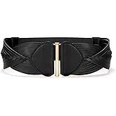 Women Wide Elastic Belts for Dresses Vintage Fashion Stretchy Waist Belts Ladies Cinch Belts Leather Waistband