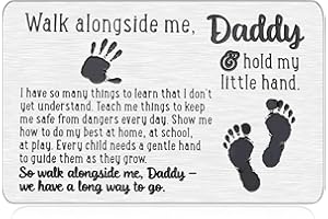 AMBREGRISSUN Fathers Day Gift for New Dad Wallet Insert Card Daddy Father to Be Birthday Gifts from Daughter Son Kids Pregnancy Baby Announcement Gifts for Him Men First Time Dads Husband from Wife Christmas