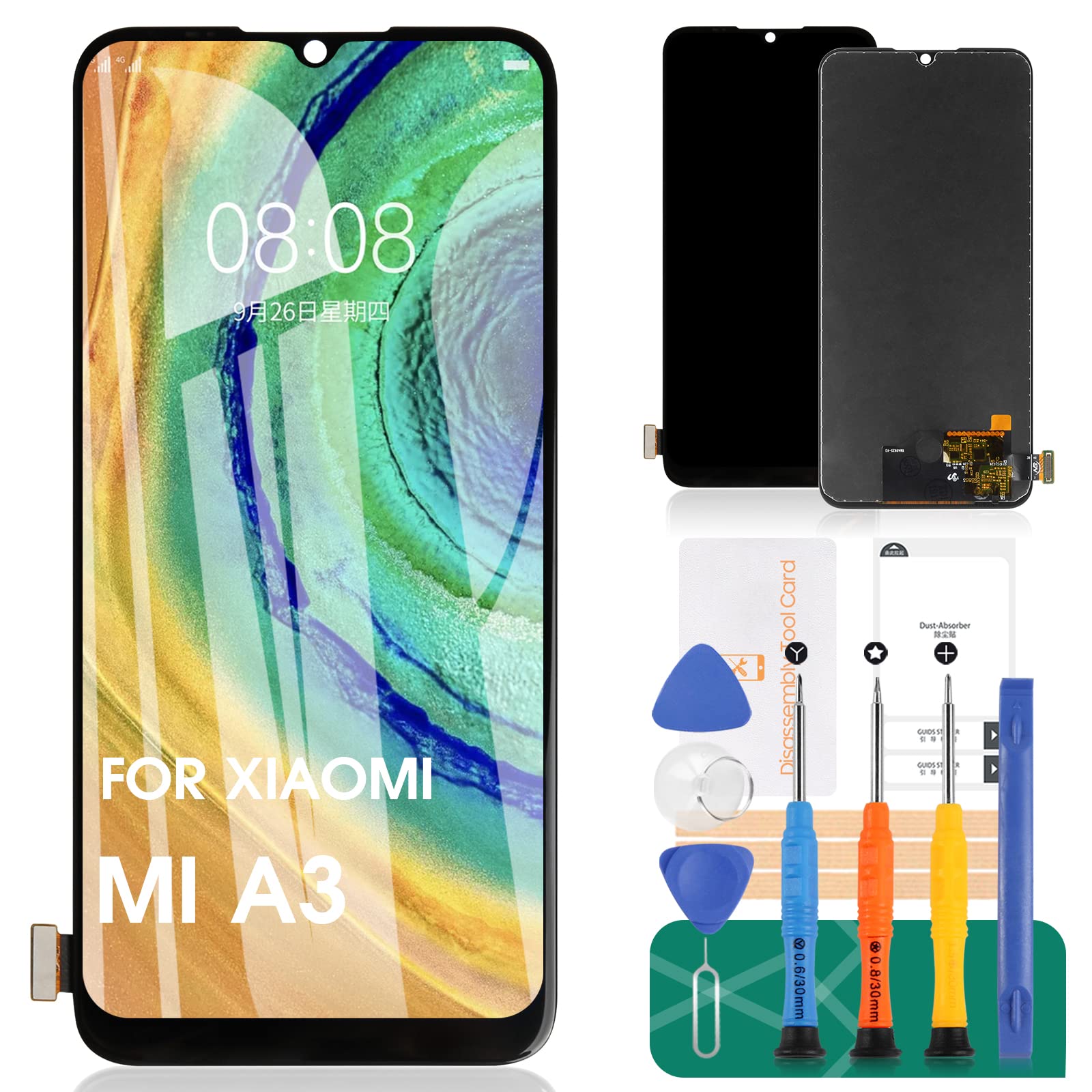 For Xiaomi MI A3 Screen Replacement For MI CC9e LCD Display For Xiaomi MI A3 Touch Screen Digitizer Assembly Repair Kits (Black?No Fingerprint Recognition)
