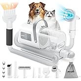 Pecute Dog Grooming Vacuum & Dryer, 7-in-1 Pet Grooming Kit with Clipper, 10000Pa Dog Vacuum for Shedding Grooming, Adjustable Speed & Temp, 55dB Low Noise,1.7L Dust Cup