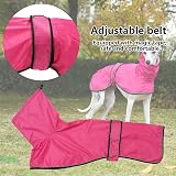 Geyecete Dog Raincoat Pink S Adjustable Reflective Straps Harness Hole view 3