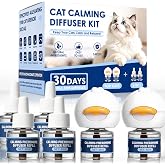 Cat Calming Diffuser, Cat Pheromone Diffuser for Stress Relief &amp; Anxiety Support, Helps Reduce Scratching, Spraying, Fighting and Hiding, Calming Plug in for Cats