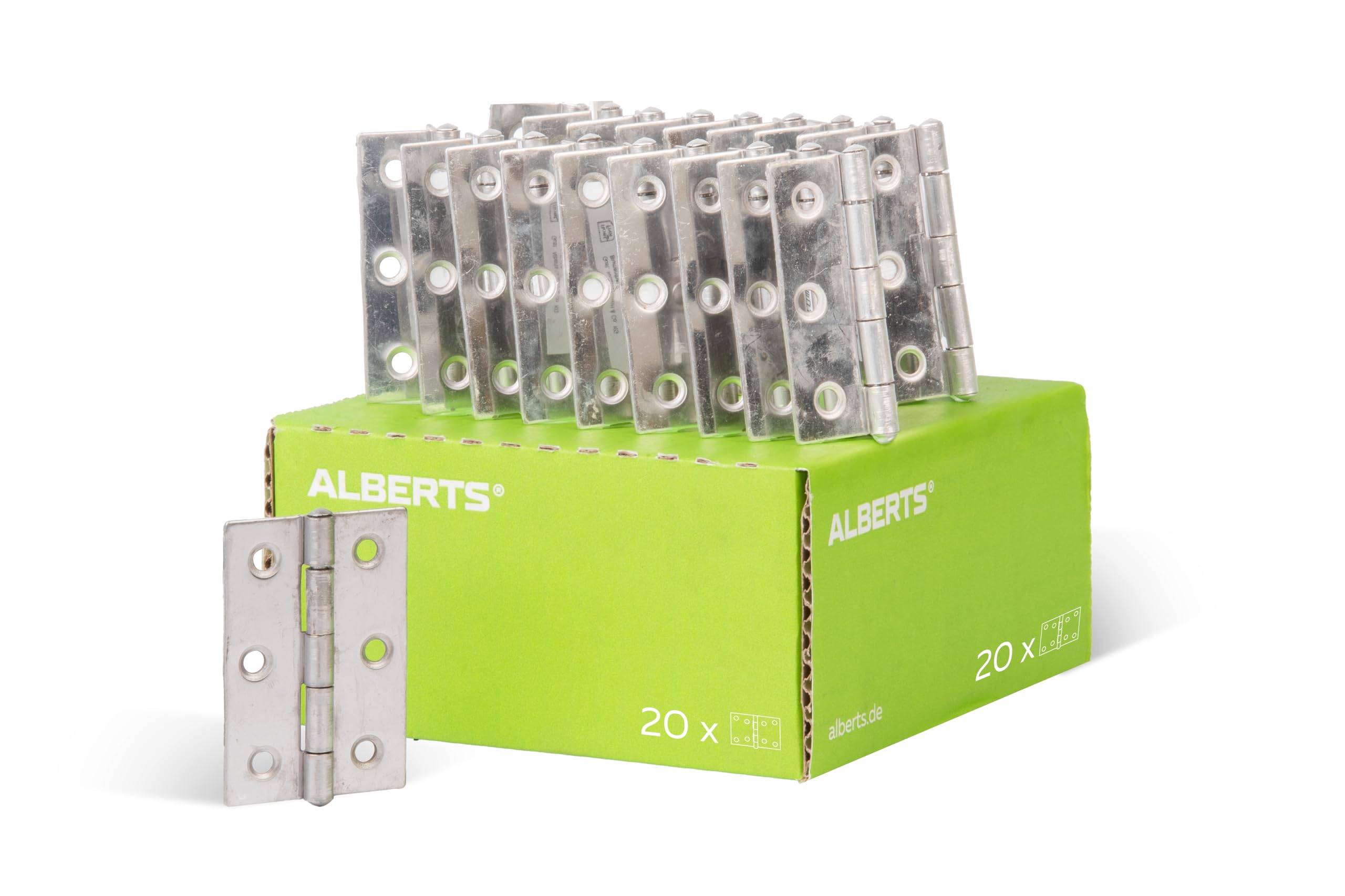 Alberts 851989 Hinge Half Width Stainless Steel 63 x 43 mm Set of 20 — image 1